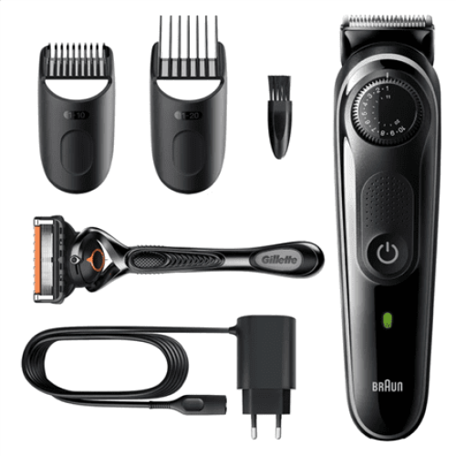 Braun Beard Trimmer BT5342 Cordless and corded, Operating time (max) 100 min, Number of length steps 39, Li-Ion, Black/Grey