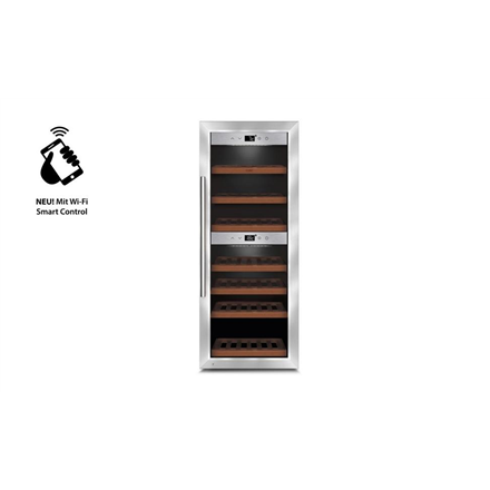 Caso Wine cooler  WineComfort 380 Smart  Energy efficiency class G, Free standing, Bottles capacity Up to 38 bottles, Cooling type Compressor technology, Stainless steel/Black