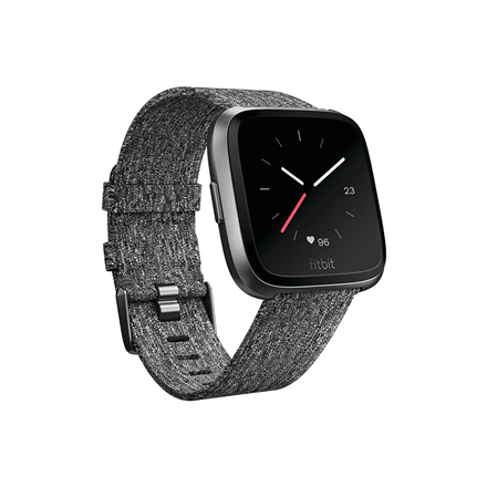 Fitbit Versa Smart watch, NFC, Color LCD, Touchscreen, Heart rate monitor, Activity monitoring 24/7, Waterproof, Bluetooth, Charcoal Woven