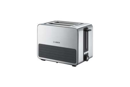 Bosch Toaster TAT7S25 Stainless steel/ black, 1050 W, Number of slots 2, Number of power levels 7, Bun warmer included