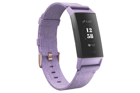 Fitbit Charge 3 Fitness tracker, NFC, OLED, Heart rate monitor, Activity monitoring 24/7, Waterproof, Bluetooth, Lavender Woven