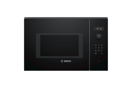 Bosch Microwave Oven BFL554MB0	 31.5 L, Retractable, Rotary knob, Start button, Touch Control, 900 W, Black, Built-in, Defrost function