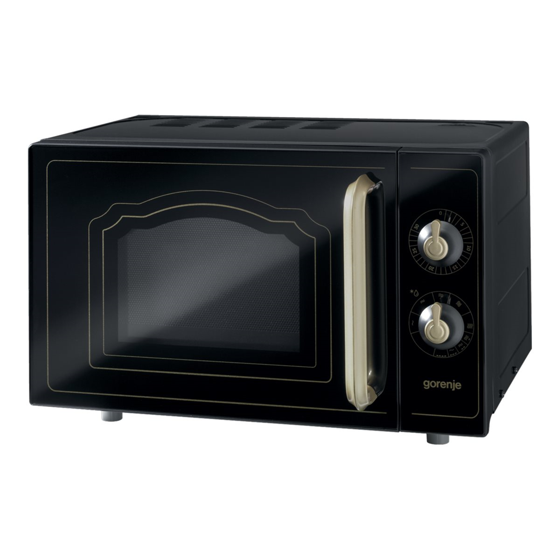 Gorenje Microwave oven with grill MO4250CLB Free standing, 20 L, Grill, Mechanic, 700 W, Black, Defrost function