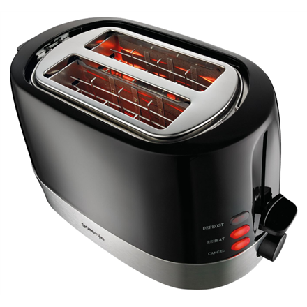 Gorenje Toaster T850BK Black, Plastic + metal, 850 W, Number of slots 2, Number of power levels 7, Bun warmer included