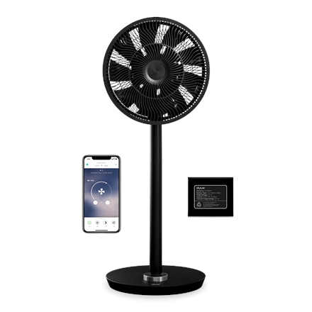 Duux Smart Fan Whisper Flex Smart Black with Battery Pack Stand Fan, Timer, Number of speeds 26, 2-22 W, Oscillation, Diameter 34 cm, Black