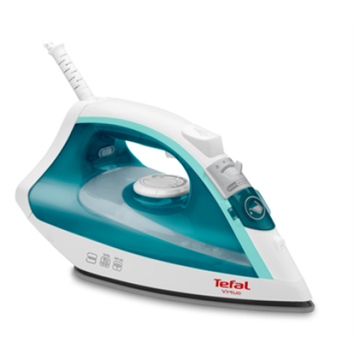 TEFAL Steam Iron FV1710 Steam Iron, 1800 W, Water tank capacity 200 ml, Continuous steam 24 g/min, Steam boost performance 80 g/min, White/Green