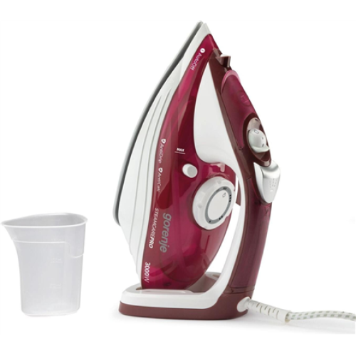 Gorenje Steam Iron SIH3000RBC Steam Iron, 3000 W, Water tank capacity 350 ml, Continuous steam 40 g/min, Red/White, Auto power off