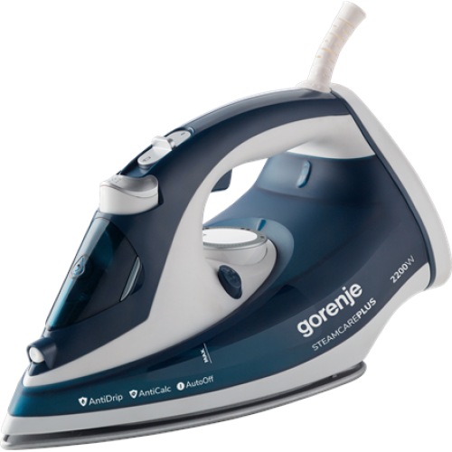 Gorenje Steam Iron SIH2200TQC Steam Iron, 2200 W, Water tank capacity 300 ml, Continuous steam 30 g/min, Blue/White, Auto power off