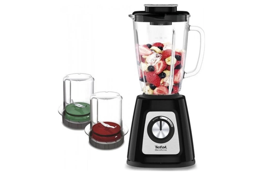 TEFAL Blender BL438831 BlendForce Tabletop, 800 W, Jar material Glass, Jar capacity 1.25 L, Ice crushing, Black