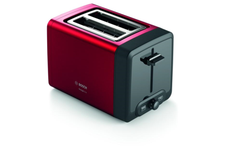 Bosch TAT4P424 DesignLine Toaster, 970 W, 2 slots, Red Bosch DesignLine Toaster TAT4P424	 Power 970 W, Number of slots 2, Housing material Stainless Steel, Red/Black