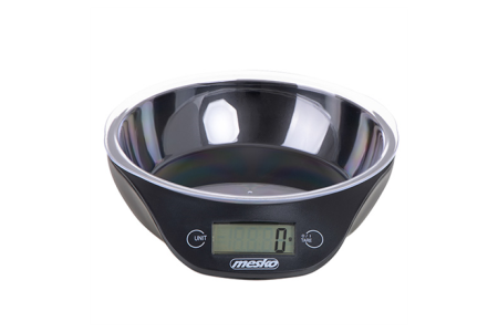 Mesko Kitchen scale with a bowl MS 3164 Maximum weight (capacity) 5 kg, Graduation 1 g, Display type LCD, Black