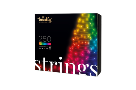 Twinkly strings 250L 4,3mm RGB Twinkly Strings Smart LED Lights 250 RGB (Multicolor), 20m, Black wire RGB – 16M+ colors