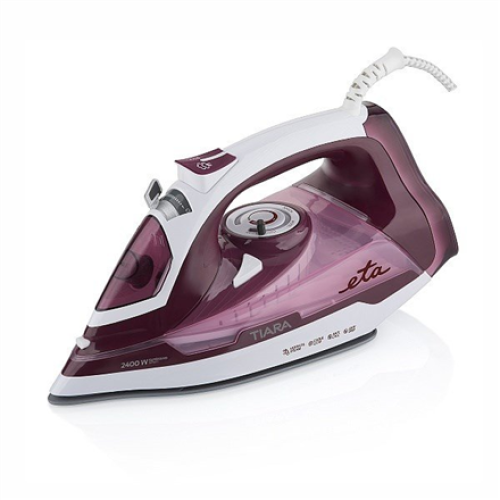 ETA Iron ETA126990000 Tiara II Steam Iron, 2400 W, Water tank capacity 450 ml, Continuous steam 40 g/min, Red