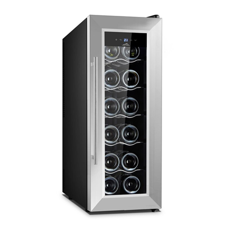 ETA Wine Cooler ETA978290010F Energy efficiency class F, Free standing, Bottles capacity 12, Cooling type Thermoelectric, Black/Silver
