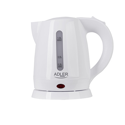 Adler Kettle AD 1272 Electric, 1600 W, 1 L, Stainless steel/Polypropylene, 360° rotational base, White