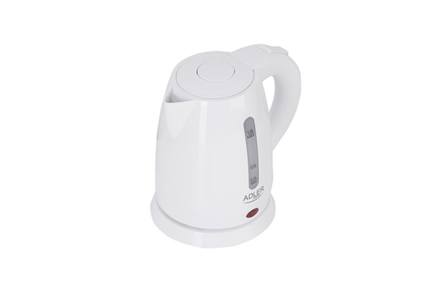 Adler Kettle AD 1272 Electric, 1600 W, 1 L, Stainless steel/Polypropylene, 360° rotational base, White