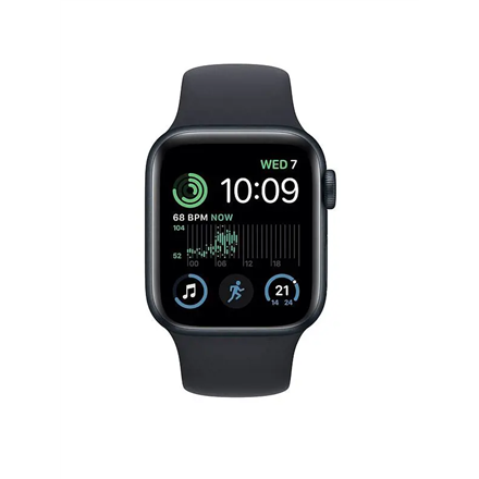 Apple Watch SE MNK03EL/A 44mm, GPS (satellite), Retina LTPO OLED, Touchscreen, Heart rate monitor, Waterproof, Bluetooth, Wi-Fi, Midnight, Midnight