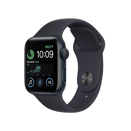 Apple Watch SE MNJT3UL/A 40mm, GPS (satellite), Retina LTPO OLED, Touchscreen, Heart rate monitor, Waterproof, Bluetooth, Wi-Fi, Midnight, Midnight