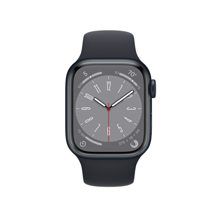 Apple Watch Series 8 MNHV3UL/A	 41mm, Smart watches, GPS (satellite), Retina LTPO OLED, Touchscreen, Heart rate monitor, Waterproof, Bluetooth, Wi-Fi, eSIM, Midnight, Midnight