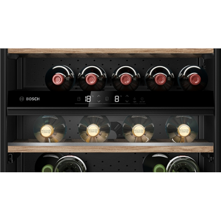 Bosch Wine Cooler KUW21AHG0 Series 6 Energy efficiency class G, Built-in, Bottles capacity 44, Black