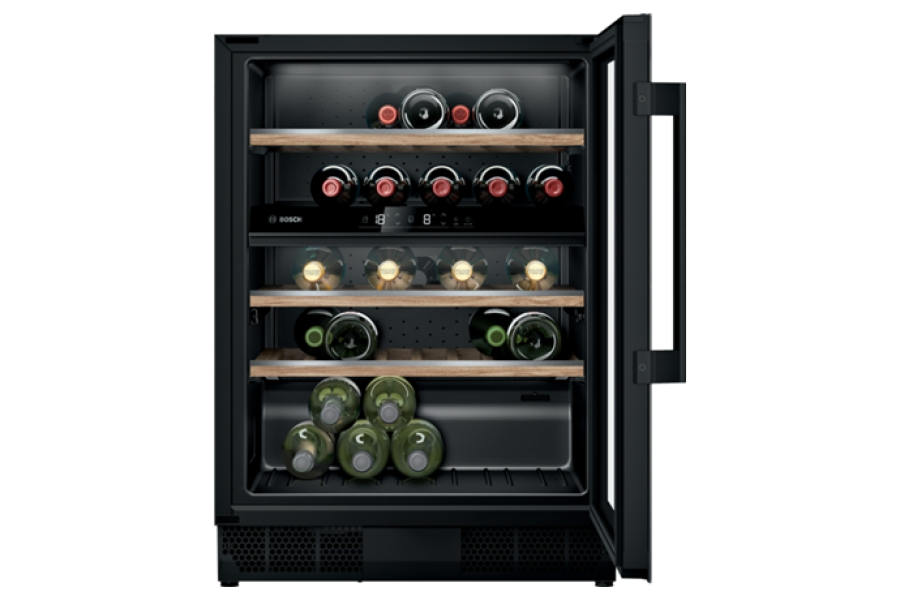 Bosch Wine Cooler KUW21AHG0 Series 6 Energy efficiency class G, Built-in, Bottles capacity 44, Black