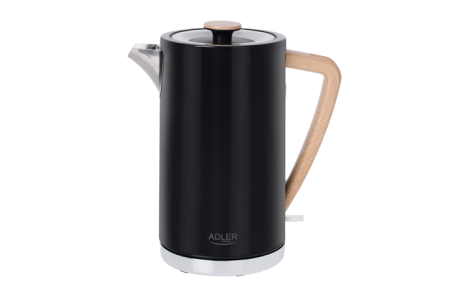 Adler Kettle AD 1347b Electric, 2200 W, 1.5 L, Stainless steel, 360° rotational base, Black