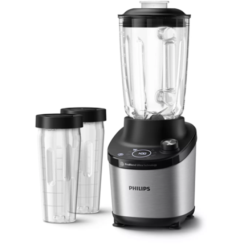 Philips High Speed Blender  HR3760/10 7000 Series Tabletop, 1500 W, Jar material Glass, Jar capacity 2 L, Ice crushing, Metal/Black