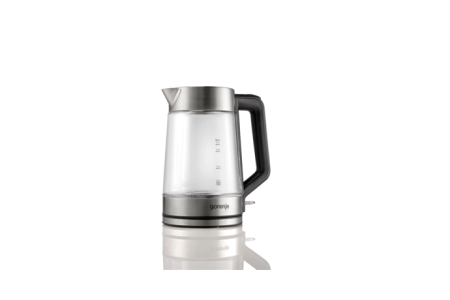 Gorenje Kettle K17GED Electric, 2200 W, 1.7 L, Glass, 360° rotational base, Transparent/Stainless Steel