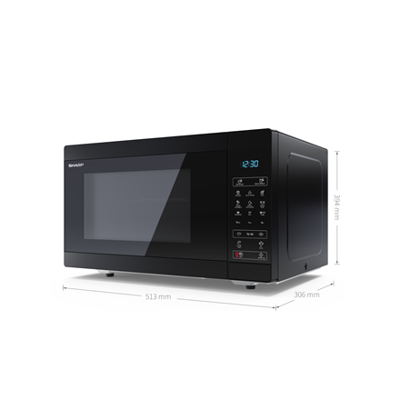 Sharp Microwave Oven with Grill YC-MG81E-B Free standing, 28 L, 900 W, Grill, Black