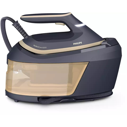 Philips Steam Generator Iron PSG6066/20 PerfectCare 6000 Series 2400 W, 1.8 L, 8 bar, Auto power off, Vertical steam function, Calc-clean function, Black/Gold, 130 g/min