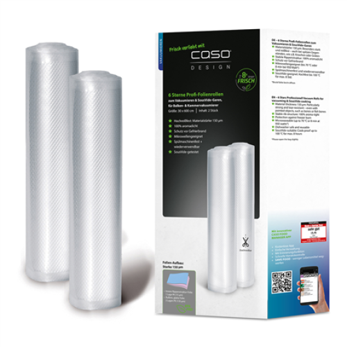 Caso Vacuum Rolls 01248 2 pcs, Dimensions (W x L) 30 x 600 cm, Transparent