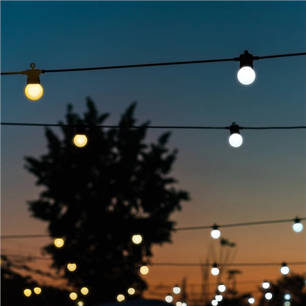 Twinkly Festoon Smart LED Lights 20 AWW (Gold+Silver) G45 bulbs, 10m