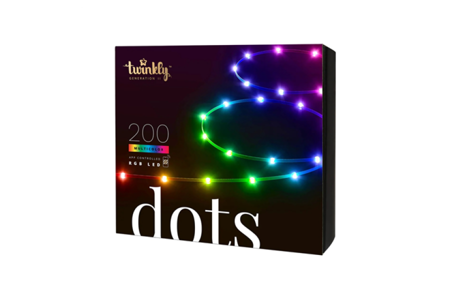 Twinkly Dots Smart LED Lights 60 RGB (Multicolor), USB Powered, 3m, Black