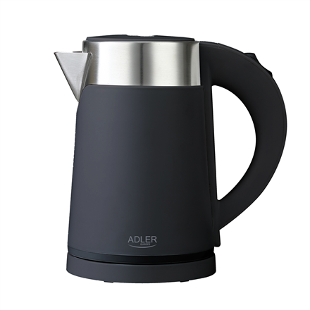 Adler Kettle  AD 1372 Electric, 800 W, 0.6 L, Plastic/Stainless steel, 360° rotational base, Black