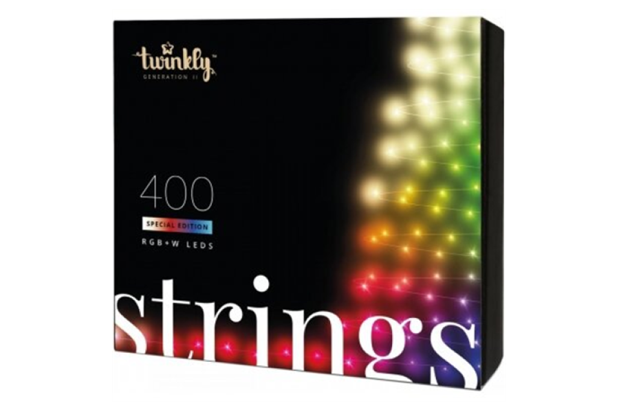 Twinkly Strings Smart LED Lights 400 RGBW (Multicolor + White), 32m, Black wire
