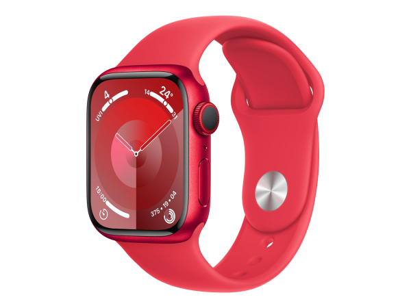 Apple Apple Watch Series 9 GPS + Cellular 41mm (PRODUCT)RED Aluminium Case with (PRODUCT)RED Sport Band - M/L