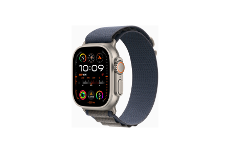 Apple Apple Watch Ultra 2 GPS + Cellular, 49mm Titanium Case with Blue Alpine Loop - Medium