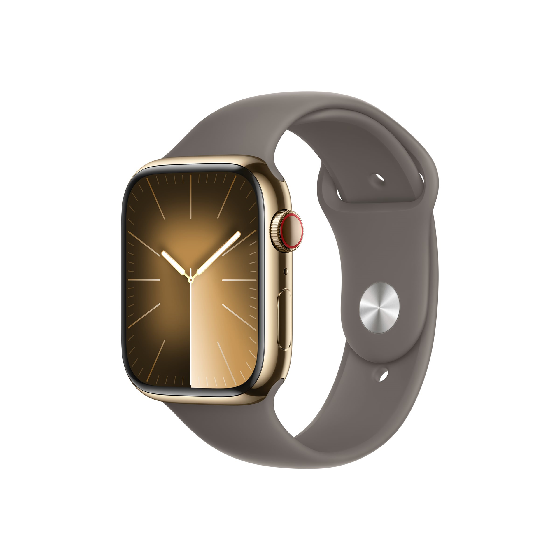 Apple Apple Watch Series 9 GPS + Cellular 45mm Gold Stainless Steel Case with Clay Sport Band - M/L