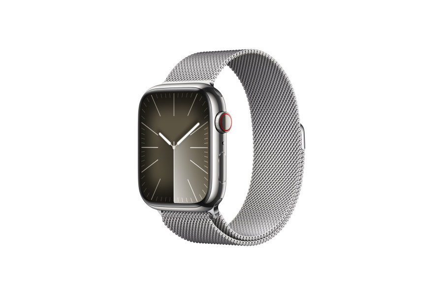 Apple Apple Watch Series 9 GPS + Cellular 45mm Silver Stainless Steel Case with Silver Milanese Loop