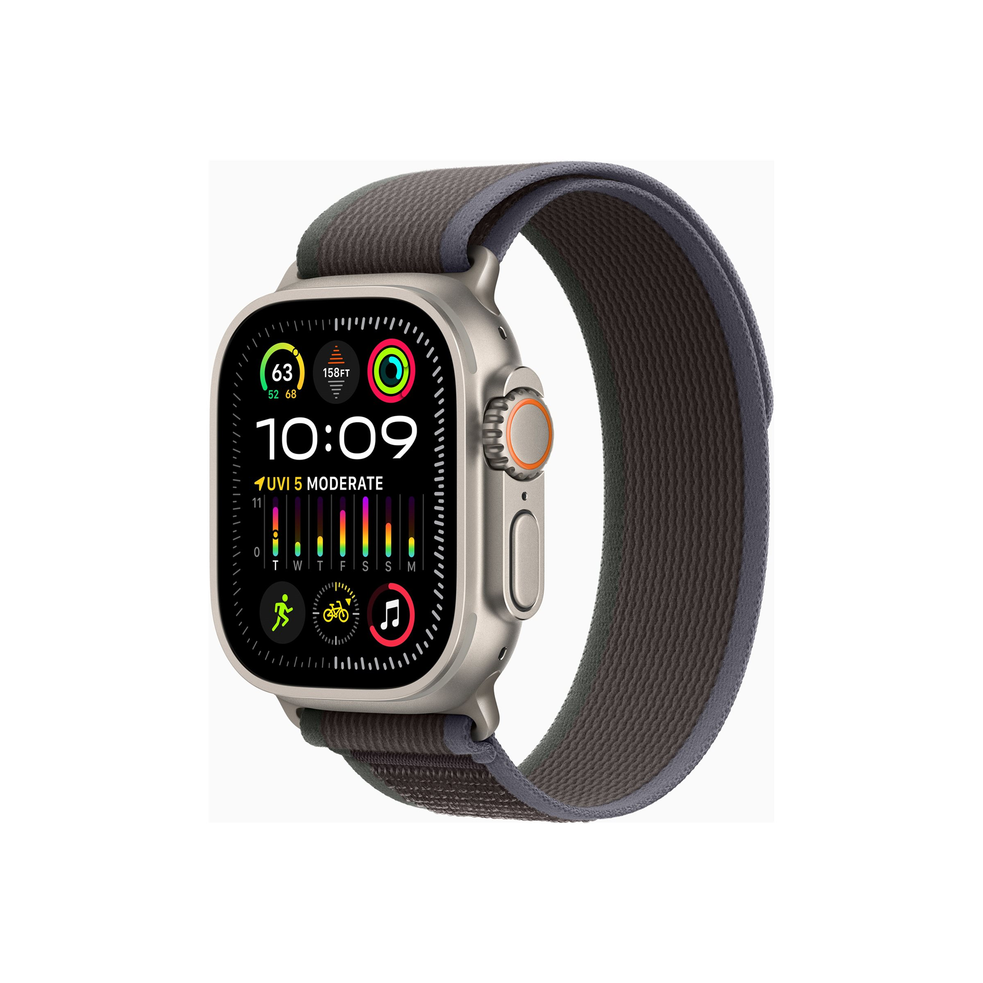 Apple Apple Watch Ultra 2 GPS + Cellular, 49mm Titanium Case with Blue/Black Trail Loop - M/L