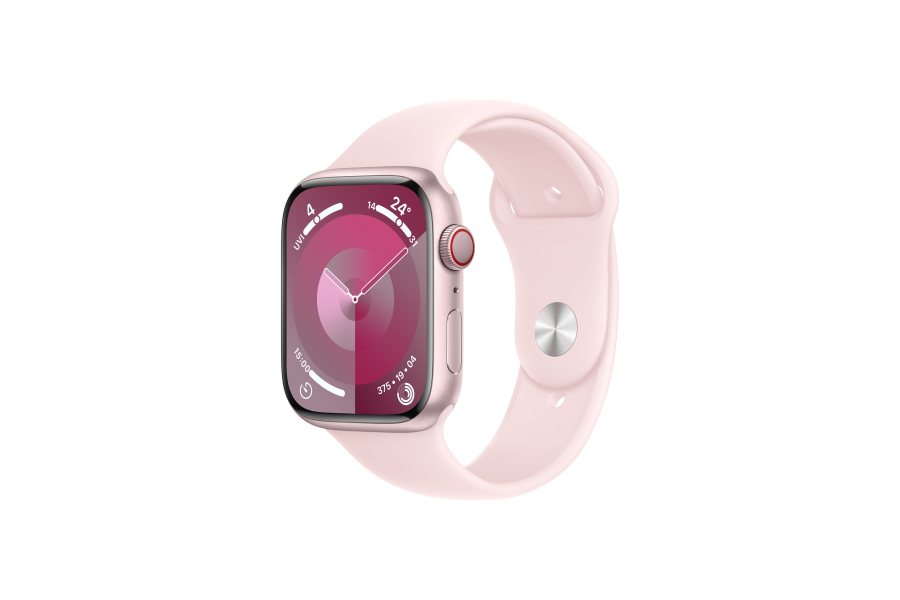 Apple Apple Watch Series 9 GPS + Cellular 45mm Pink Aluminium Case with Light Pink Sport Band - M/L