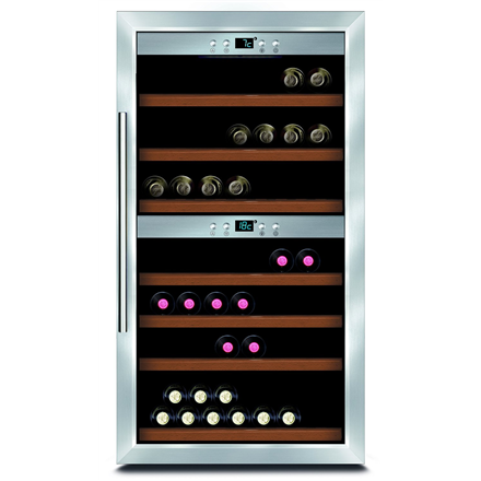 Caso Wine cooler Wine Master 66  Energy efficiency class G Free standing Bottles capacity Up to 66 bottles Cooling type Compressor technology Stainless steel/Black