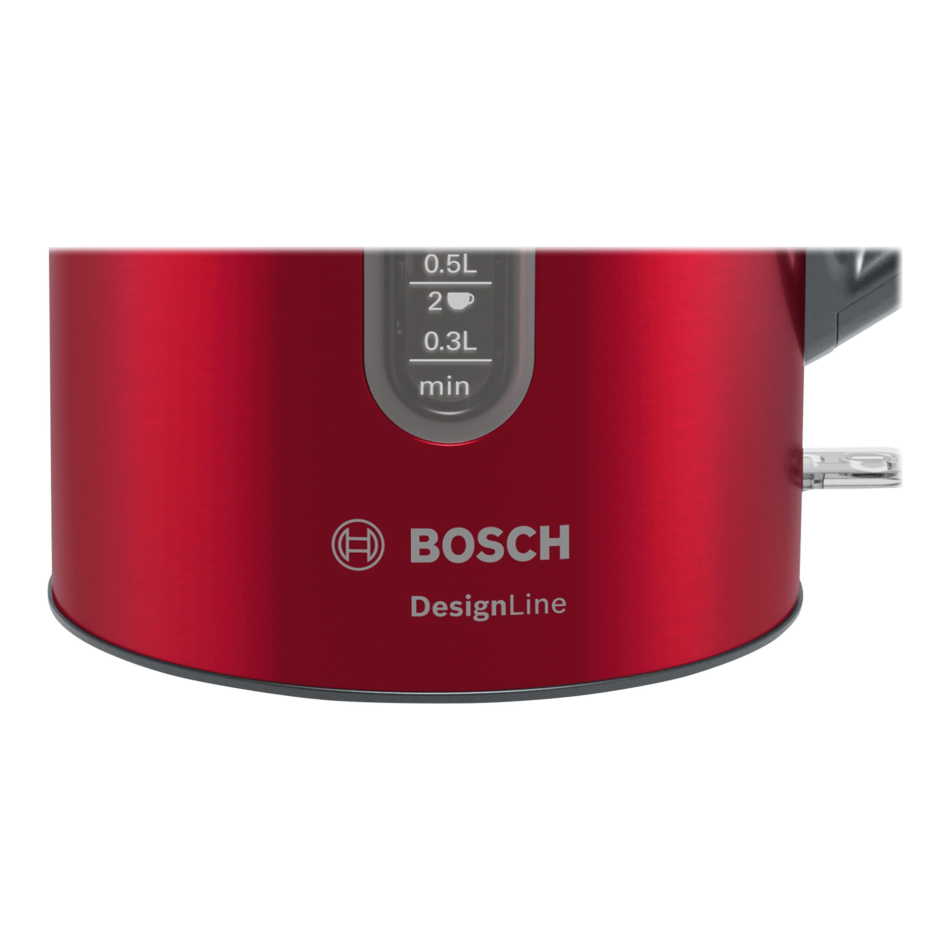 Bosch Kettle DesignLine TWK4P434 Electric 2400 W 1.7 L Stainless steel 360° rotational base Red/Black