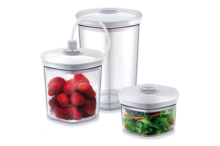 Caso Vacuum Canister Set 01260 3 canisters White/Transparent