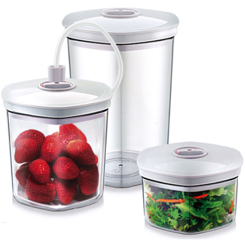 Caso Vacuum Canister Set 01260 3 canisters White/Transparent