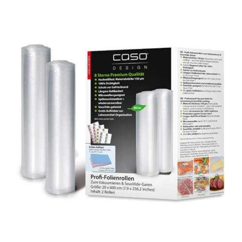 Caso Foil rolls 01221 2 units Dimensions (W x L) 20 x 600 cm Ribbed