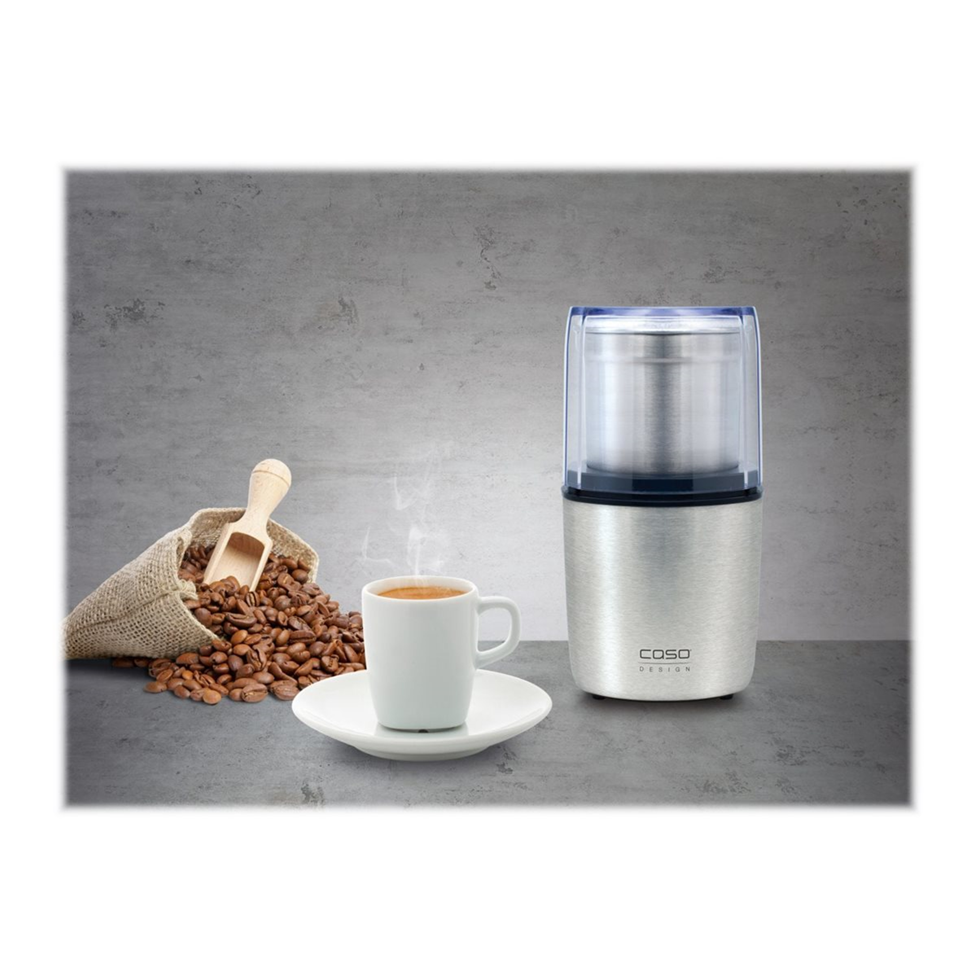 Caso Electric coffee grinder 1830 200 W W Number of cups 8 pc(s) Lid safety switch Stainless steel