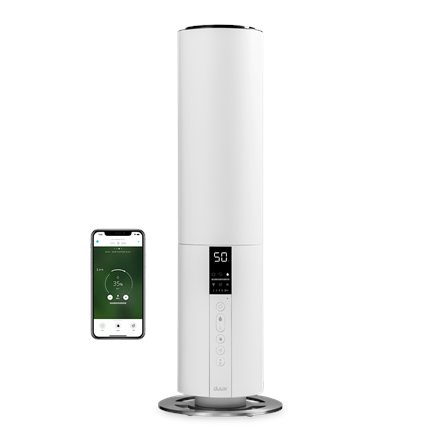 Duux Beam Smart Ultrasonic Humidifier, Gen2 Air humidifier 27 W Water tank capacity 5 L Suitable for rooms up to 40 m² Ultrasonic Humidification capacity 350 ml/hr White