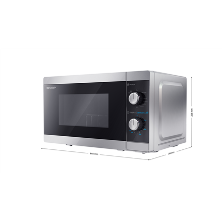 Sharp Microwave Oven with Grill YC-MG01E-S Free standing 800 W Grill  Silver