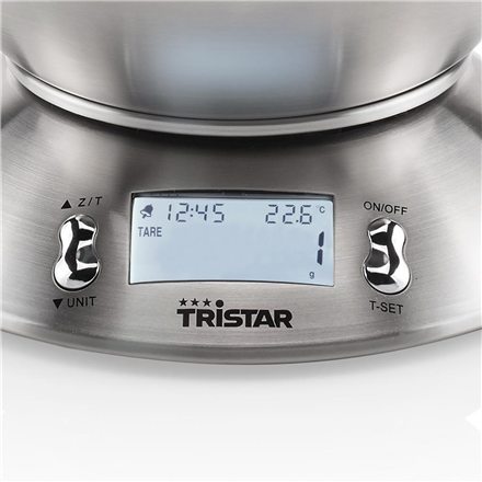 Tristar Kitchen scale KW-2436 Maximum weight (capacity) 5 kg Graduation 1 g Display type LCD Metal steel